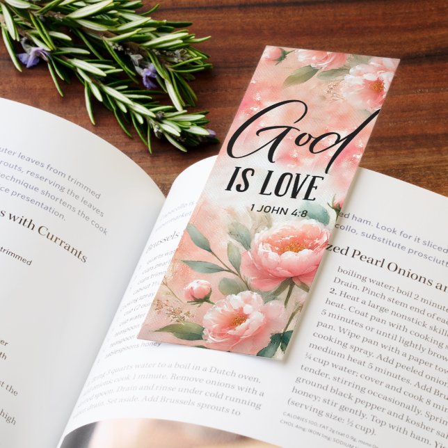 God Is Love Pink Floral 1 John 4:8 Bookmarks (Book)