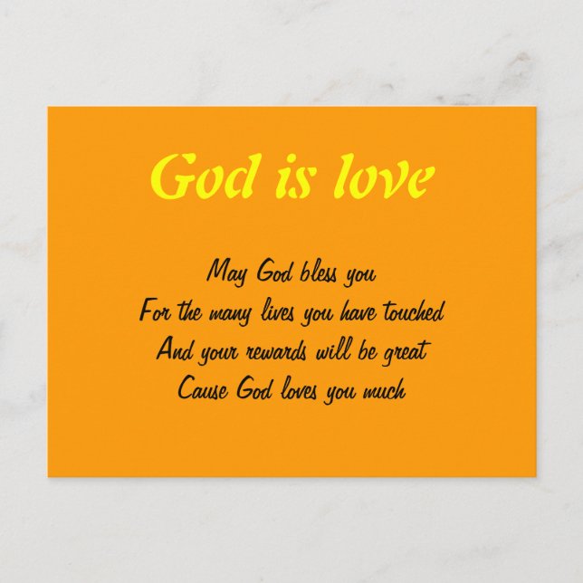 God is love postcards (Front)