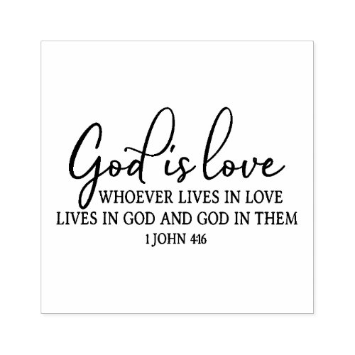 God is Love Scripture Bible Verse Valentine Rubber Stamp