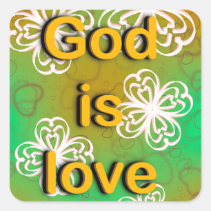 God is love  square sticker