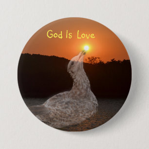 God Is Love Sunset Button