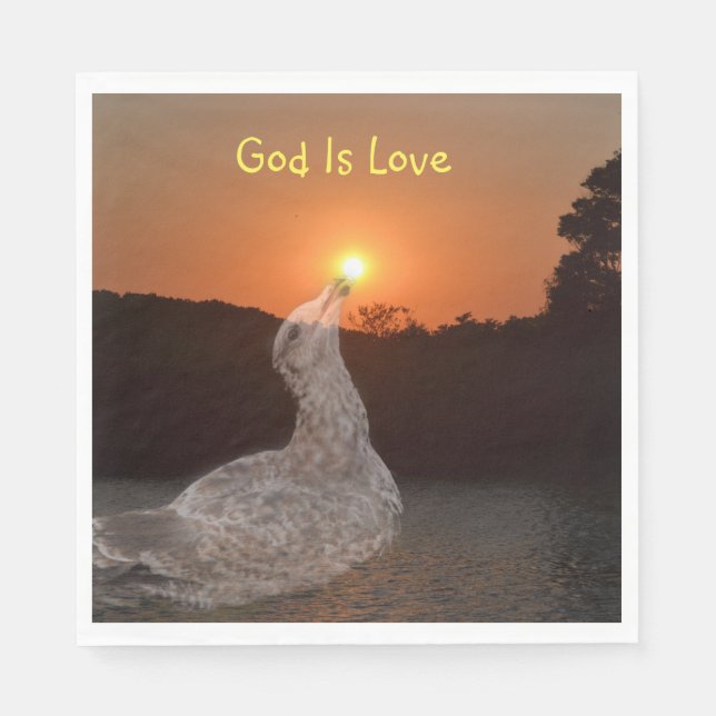 God Is Love Sunset Napkins (Front)