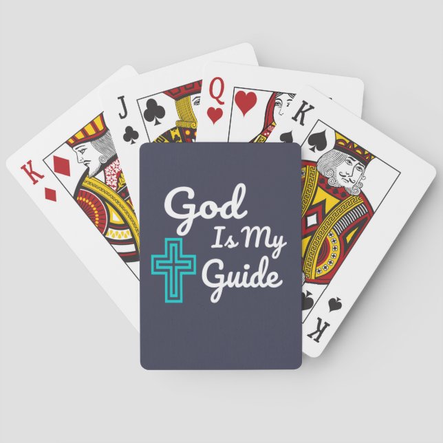 God Is My Guide Cross Poker Cards (Back)