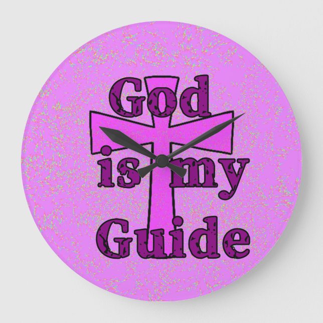 God Is My Guide Wall Clock  (Front)