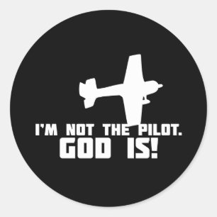 God is My Pilot Classic Round Sticker