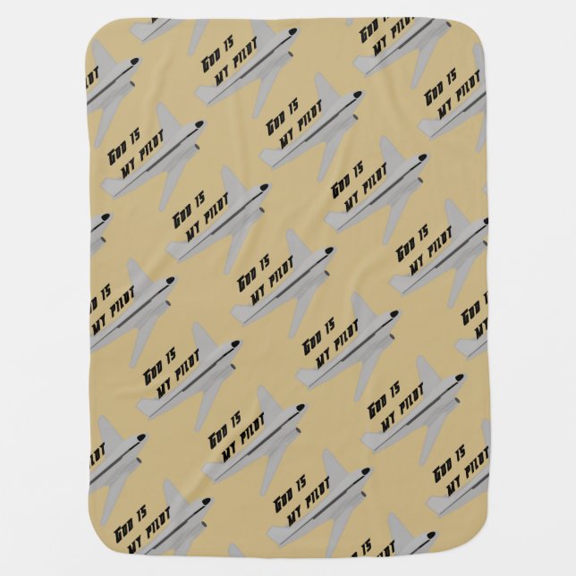 God Is My Pilot Patterned Baby Blanket (Front)