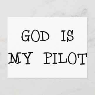 God Is My Pilot Postcard