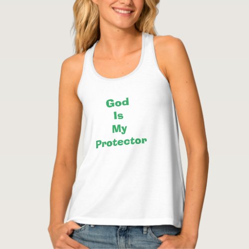 God Is My Protector _ Psalm 912 _ Green Tank Top