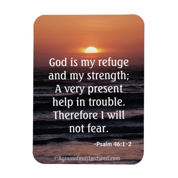 God is my refuge and my strength Bible Quote Magnet | Zazzle.com