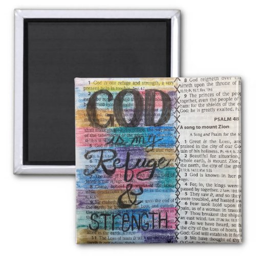 God Is My Refuge And Strength Refrigerator Magnet