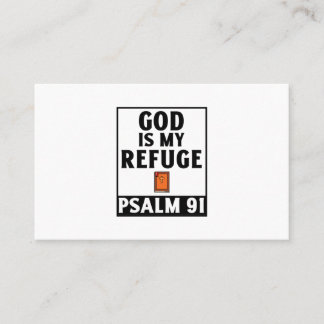 God is my refuge christian religious faith bible business card