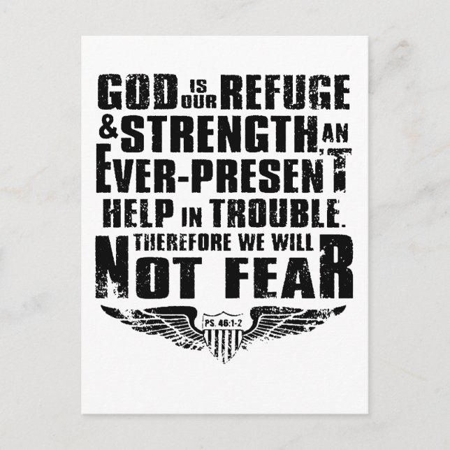 God is my refuge postcard (Front)