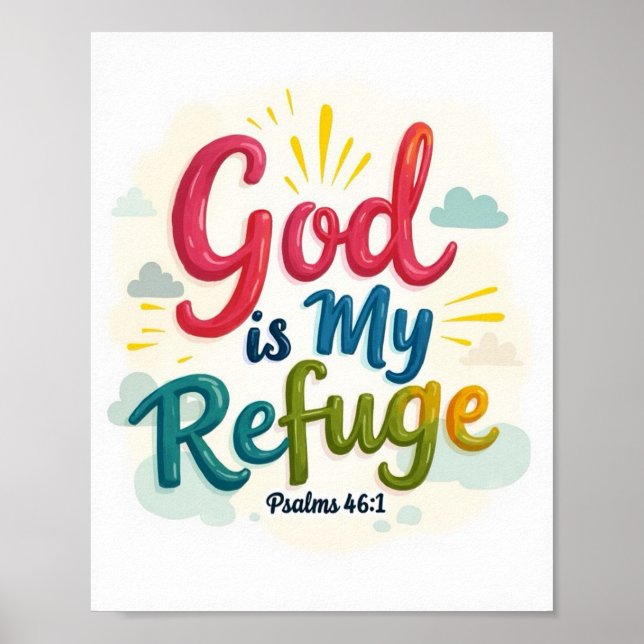 God is my refuge poster (Front)