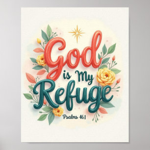 God is my refuge poster