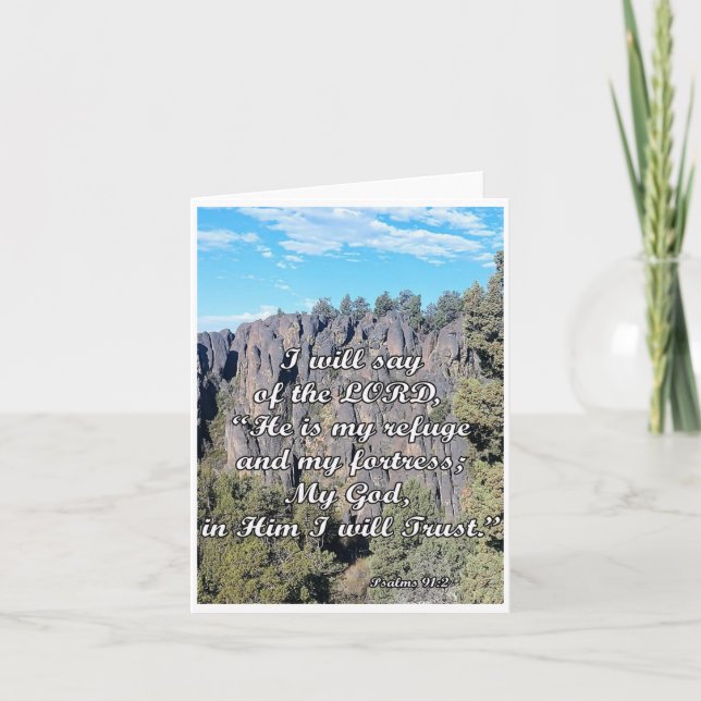 God is my refuge - Psalms 91:2 Thank You Card (Front)