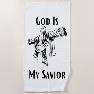 God Is My Savior Bible Christian-Themed Beach Towel
