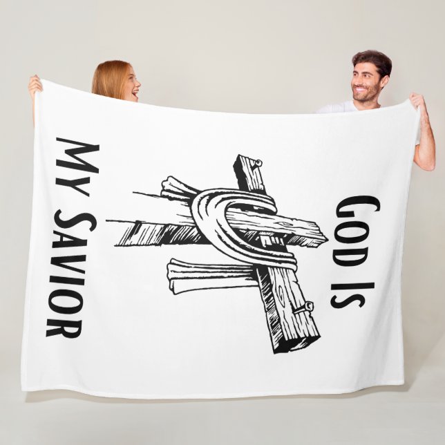 God Is My Savior Bible Christian-Themed Fleece Blanket (In Situ)