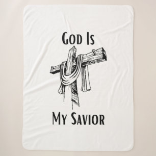 God Is My Savior Bible Christian-Themed Sherpa Blanket