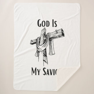 God Is My Savior Bible Christian-Themed Sherpa Blanket
