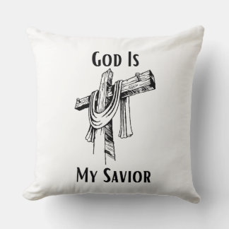 God Is My Savior Bible Christian-Themed Throw Pillow