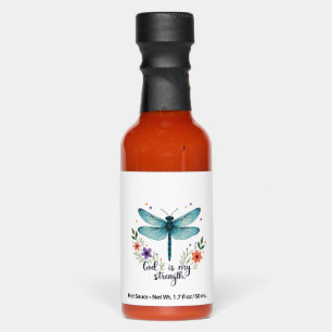 God is my strength Floral Dragonfly Christian T-Sh Hot Sauces