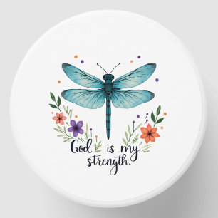 God is my strength Floral Dragonfly Christian T-Sh Mini Candle Favors
