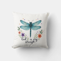 God is my strength Floral Dragonfly Christian T-Sh