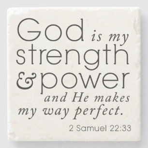 God is my strength Pastor appreciation gift Stone Coaster