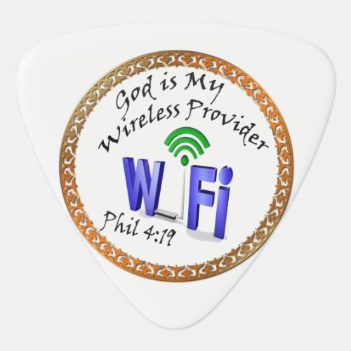 God is My Wireless Provider Phil 419 Guitar Pick
