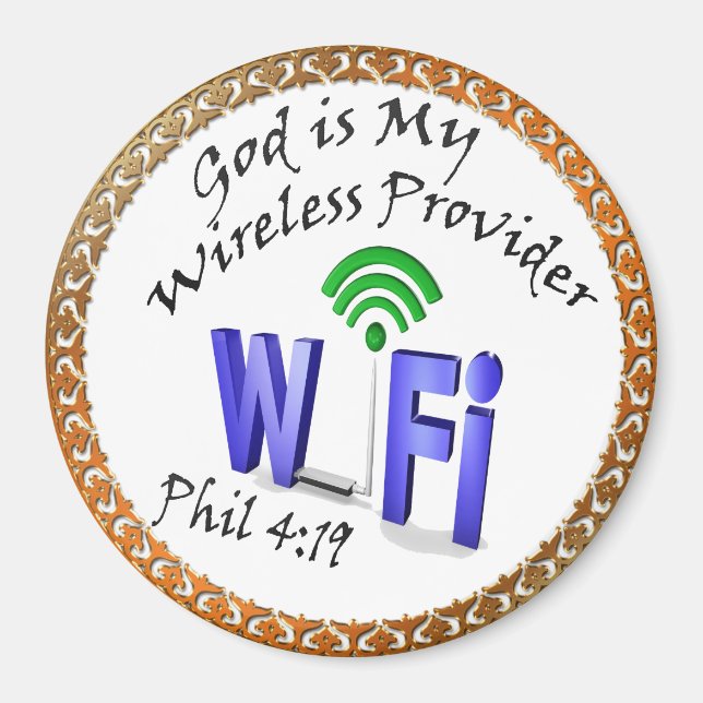 God is My Wireless Provider Phil 4:19 Magnet (Front)