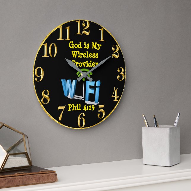 God is My Wireless Provider Phil 4:19 round clock (Creator Uploaded)