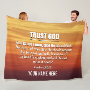 GOD IS NOT A MAN Trust God Christian Fleece Blanket