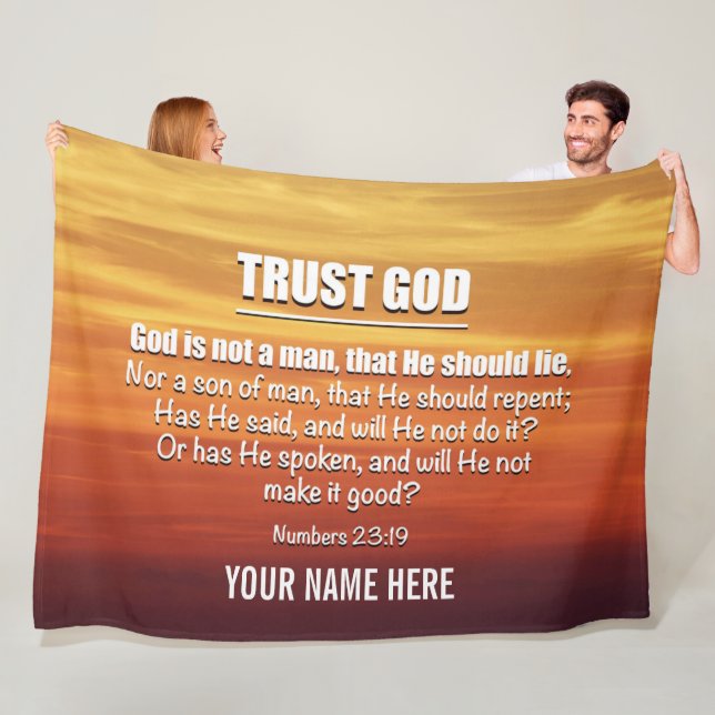GOD IS NOT A MAN Trust God Christian Fleece Blanket (In Situ)