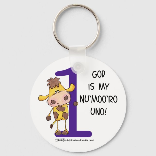 God is Nu'moo'ro Uno! Keychain (Front)