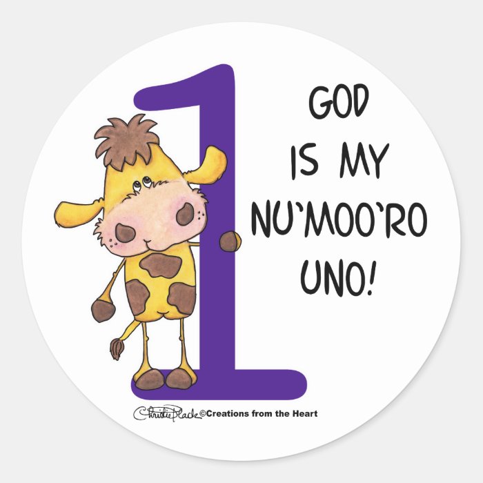 God is Nu'moo'ro Uno Round Sticker