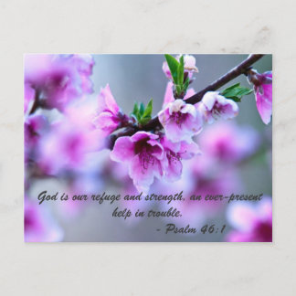 God is our refuge and strength, an ever-present postcard