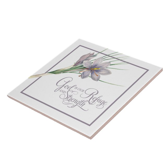 God is our Refuge and strength  Ceramic Tile (Side)