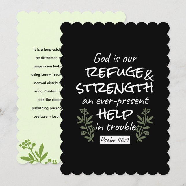 'God is Our Refuge and Strength' Psalm 46:1 Holiday Card (Front/Back)