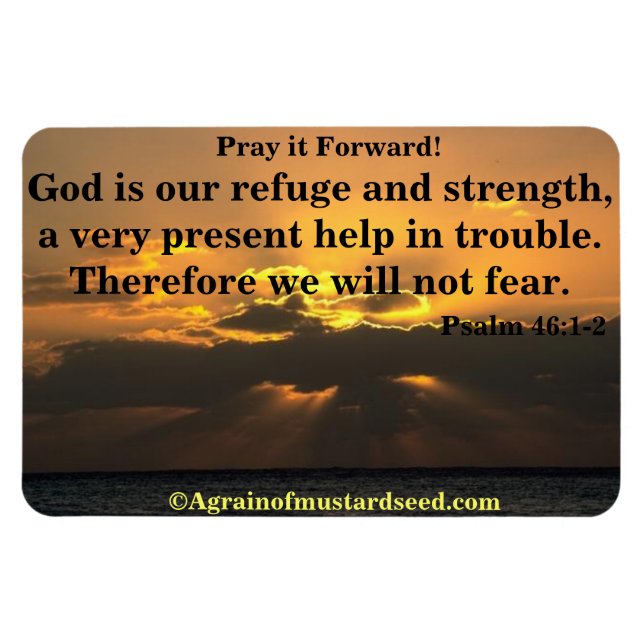 God is our refuge Bible Quote Magnet (Horizontal)