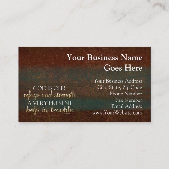 Is Our Refuge Verse Brown Gold Business Card Is Our Refuge Verse Brown Gold Business Card