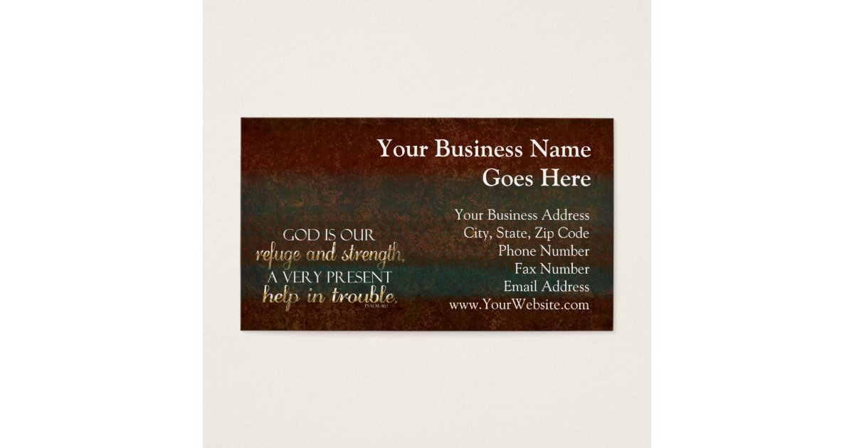 God Is Our Refuge Christian Bible Verse Brown Gold