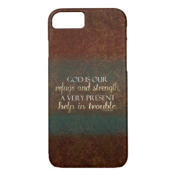 God Is Our Refuge Christian Bible Verse Brown/gold Iphone 8/7 Case by TonySullivanMinistry at Zazzle