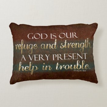 God Is Our Refuge Christian Bible Verse Brown/gold Decorative Pillow by TonySullivanMinistry at Zazzle