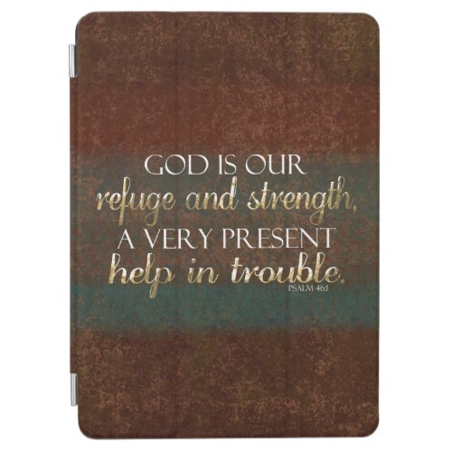 God is our Refuge Christian Bible Verse BrownGold iPad Air Cover