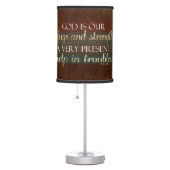 God is our Refuge Christian Bible Verse Brown/Gold Table Lamp (Right)
