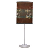 God is our Refuge Christian Bible Verse Brown/Gold Table Lamp (Front)