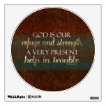 God Is Our Refuge Christian Bible Verse Brown/gold Wall Decal at Zazzle