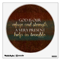 God is our Refuge Christian Bible Verse Brown/Gold