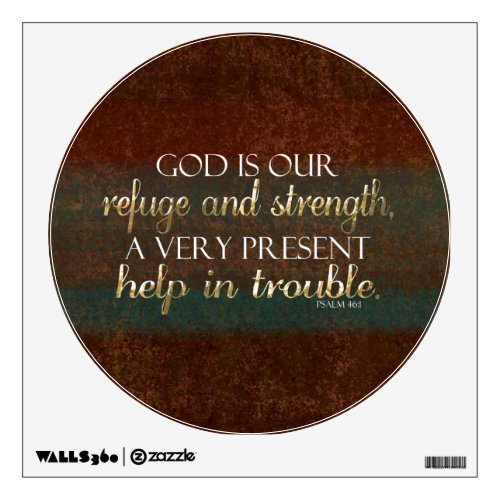 God is our Refuge Christian Bible Verse BrownGold Wall Decal