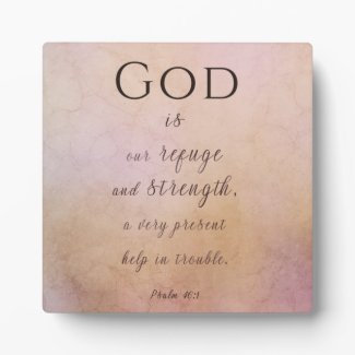 God is Our Refuge Home Decor Plaque with Easel